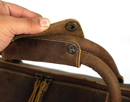 KomalC Leather Travel Duffel Bags for Men and Women Full Grain Leather Overnight Weekend Leather Bags Sports Gym Duffle