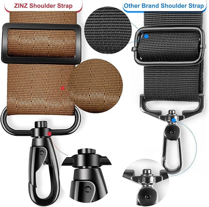 ZINZ 74" Shoulder Strap with Fixed Pad and Dual Balanced Buckles，Khaki