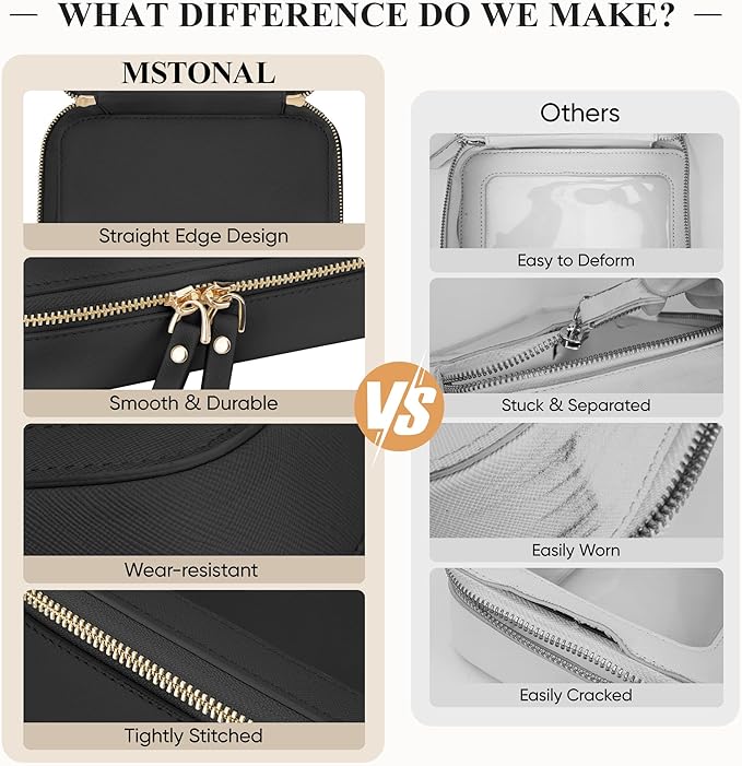 Clear Makeup Bag, Travel Toiletry Bag Cosmetic Case for Women, Waterproof Portable Small Make Up Skincare Pouch with Zipper, Compact Car Organizer Bag for Essentials, Mini Size, Black