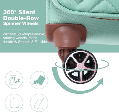 Travelhouse Luggage Set, Softside Suitcase 4-Piece (16/20/24/28), Expandable Lightweight Luggage Sets with Duffel Travel Bag,Suitcase with Double Spinner Wheels