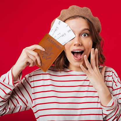 HIFA Leather Passport Holder, Handmade Passport Cover with Card and Ticket Slot - Genuine Leather, Elegant Design, Easy Access - Passport Case, Passport Wallet, Passport Holder