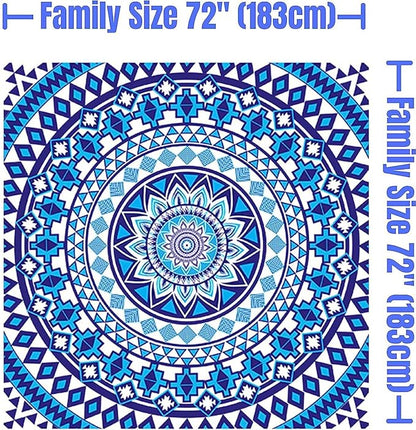 Elite Trend Microfiber Beach Towel for Adults with Bag - XXL 72x72 inch Lightweight Sand Free Quick Dry Towel for Travel, Swimming, Yoga, Camping (Blue Beauty)