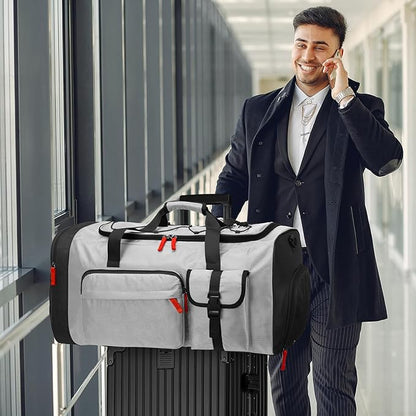 Lyweem Large Duffle Bag Backpack for Travel, 70L Heavy Duty Gym Duffel Bag with Shoes Compartment for Men & Women, Weekender Overnight Sports Backpack for Traveling