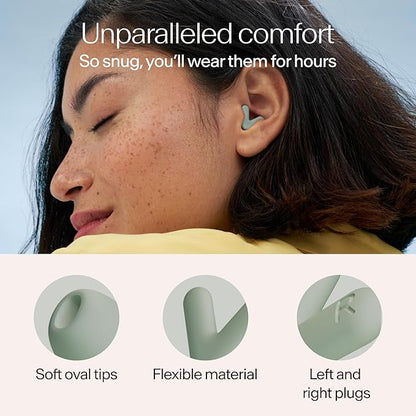 Alpine Silence Earplugs for Sleep, Focus & Travel - V-Shape Snug Fit & Soft Oval Tips – 4 Sizes XS/S/M/L - Comfortable, Reusable Hearing Protection - up to 25dB – Green