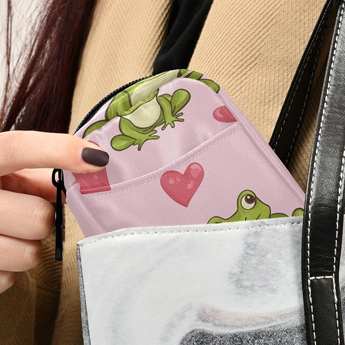 Pink Frog and Love Cute Pill Organizer Weekly Travel Pill Box 7 Day Large Capacity Pill Dispenser Case with 8 Pill Container Daily Pill Box Organizer Vitamin Holder Pill Bottle Organizer Small