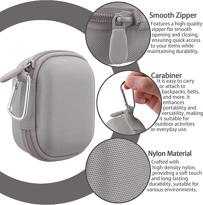 co2CREA Hard Case for Beats Powerbeats Pro 2 with Carabiner Clip, Shockproof Earbuds Storage Box – Protective Travel Cover for Powerbeats Pro 2 Wireless Bluetooth Earbuds (Quick Sand Case)