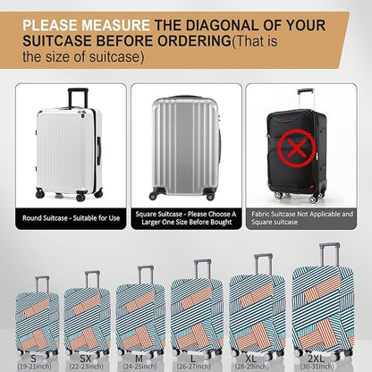 Travel Luggage Cover - Scratch-Resistant Fit 19-31 Inch Suitcase Protector, Not Included Suitcase (F-S-007, SX(22-23inch))