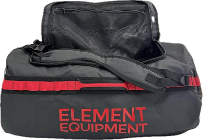 Element Equipment Trailhead Duffel Bag Shoulder Straps Waterproof Black/Red Large