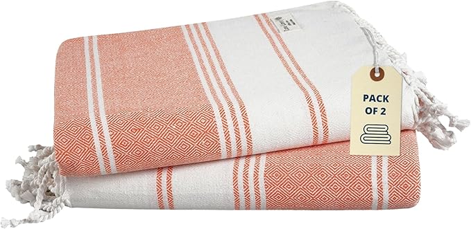 LANE LINEN Turkish Beach Towel 2 Pack, Oversized Beach Towel 39"x71", Beach Essentials for Women, Large Pool Towel, Absorbent & Quick Dry, Sand Free Beach Towel - Bird of Paradise