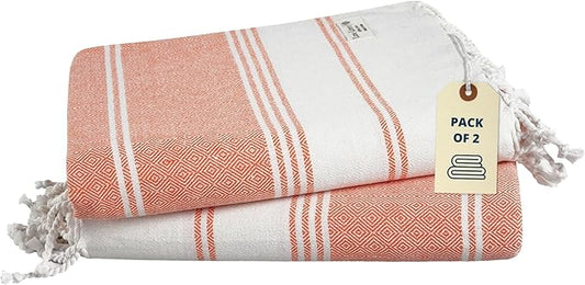 LANE LINEN Turkish Beach Towel 2 Pack, Oversized Beach Towel 39"x71", Beach Essentials for Women, Large Pool Towel, Absorbent & Quick Dry, Sand Free Beach Towel - Bird of Paradise
