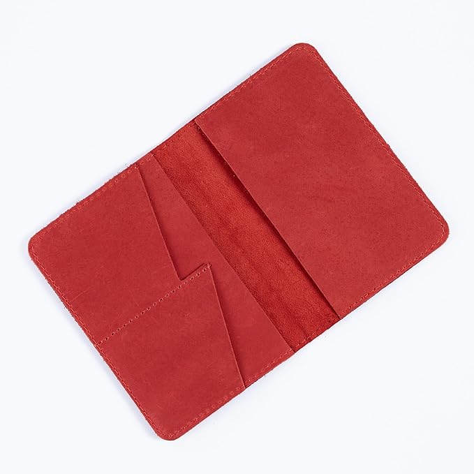 INCARNE Leather Passport Holder for Travel - Passport Case - Passport Wallet for Men - Passport Cover for Women Sleeve Protector - Travel Essentials Vacation Luggage Travel Gifts - Vintage Red