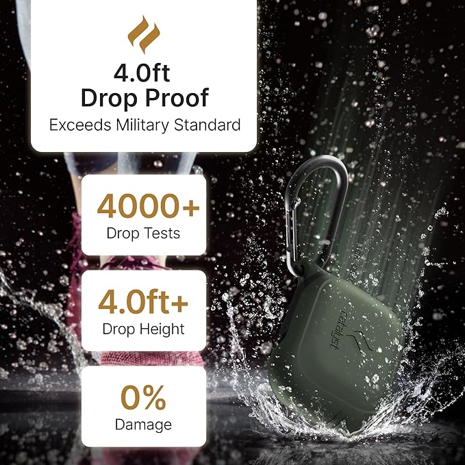 Catalyst Waterproof Case for AirPods Pro 2nd Generation and AirPods Pro 1st Generation - Wireless and USB-C Charging Compatible, One Piece Design, High Drop Protection Case with Carabiner