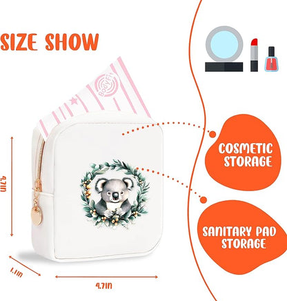Koala Mini Makeup Bag, Koala Gift For Women Girls, Cute Portable Zipper Pouch Cosmetic Bag For Teen Girls Kids, Small Storage Bag For Sanitary Pad, Period napkin bag!