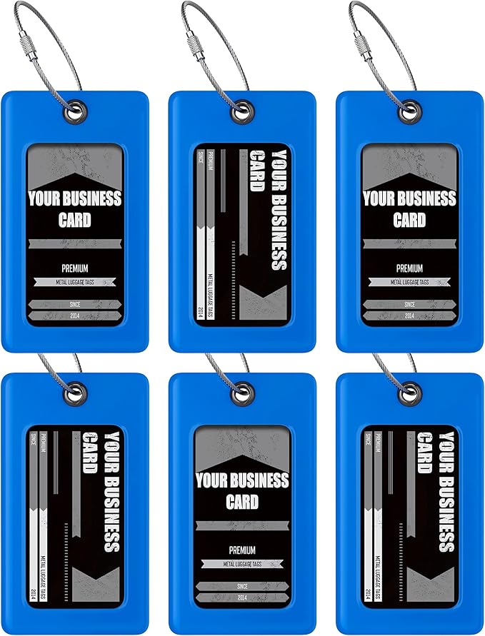 Luggage Tags Business Card Holder by TUFFTAAG - Durable Travel ID Bag Tag, Secure & Flexible, Perfect for Suitcases, Backpacks, and Carry-Ons, Easy Identification