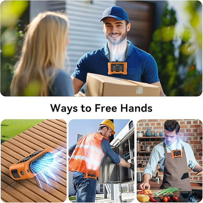 AMACOOL 14500mAh Portable Waist Fan, Strong Wind Power for Full Body Cooling Shirt Fan, 5 Speed Wearable Belt Clip on Fans, Battery Operated Personal Neck Fan for Outdoor Work Camping Travel