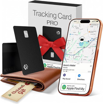 SPOTMINDERS Apple MFi Certified Credit Card Wallet Tracker PRO (iOS Only) Works with Apple Find My Tracking Card for Wallet Rechargeable Tag IP68 0.07in Slim iPhone Item Finder for Luggage Tags Purse