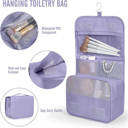 Veken 8 Set Packing Cubes for Travel Essentials, Suitcase Organizer Bags in 4 Sizes, Carry-On Luggage Accessories with Large Laundry & Hanging Toiletry Bag, Must-Have for Airplane, Road Trip & Camping