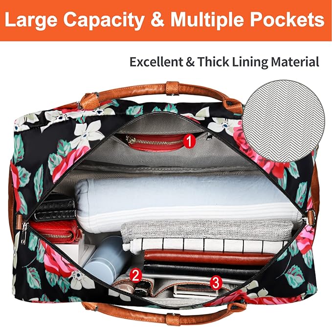 IBFUN Weekender Bags for Women, 21" Weekender Travel Bag, Travel Duffle Bag with Shoe Compartment Carry on Overnight Duffel Bag for Weekend Travel Business Trip, 3PCS