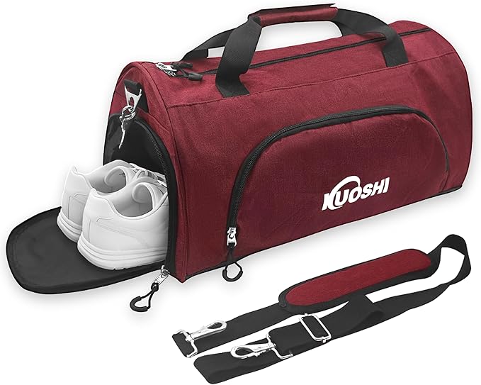 Gym Bag for Men & Women with Shoe Compartment & Wet Pocket, 31L Water Resistant Sports Duffle Bag with Quick-Access Pouch,Multi-Purpose Weekender Overnight Bag