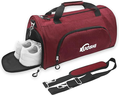 Gym Bag for Men & Women with Shoe Compartment & Wet Pocket, 31L Water Resistant Sports Duffle Bag with Quick-Access Pouch,Multi-Purpose Weekender Overnight Bag