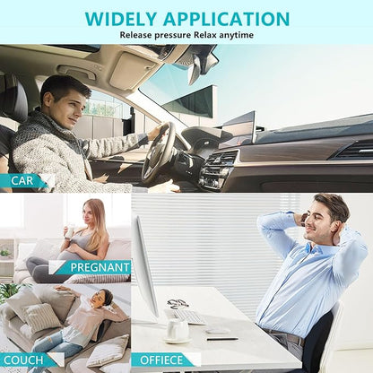 FLORICH Car Seat Cushion and Back Support for Office Chair Memory Foam Chair Cushions Pressure Relief Seat Pads with Gel Massage Point Lumbar Support (Light Black)