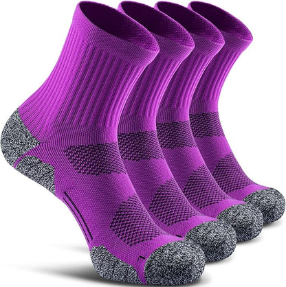 CWVLC Cushioned Compression Sport Quarter Socks for Men Women Youth