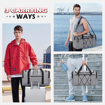 Sneaker Bag for Travel, Outdoor Sports Gym Bag Shoe Bag for 4 Pairs of Sneakers up to Size 14, Travel Duffel Bag with 3 Adjustable Dividers & Shoulder Strap, Sneakerhead Gift