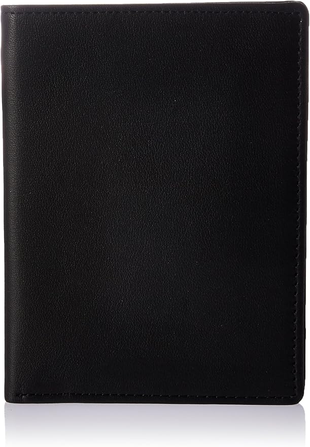 Royce Leather Rfid Blocking Bifold Passport Currency Travel Wallet Bi-Fold Wallet, Black
