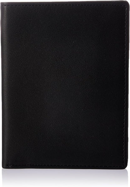 Royce Leather Rfid Blocking Bifold Passport Currency Travel Wallet Bi-Fold Wallet, Black