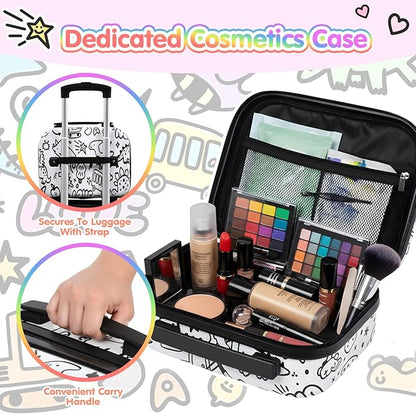 smilesun 2PCS Kids Luggage Set with DIY Coloring, 14" & 20" Lightweight Travel Carry On Suitcase with Spinner Wheels, TSA Lock