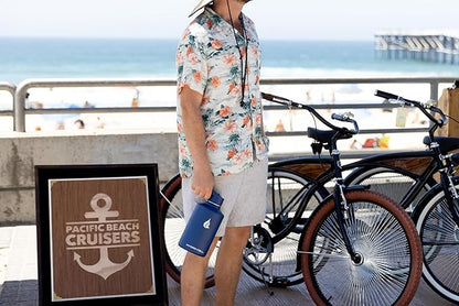 HYDRO CELL Stainless Steel Insulated Water Bottle with Straw - For Cold & Hot Drinks - Metal Vacuum Flask with Screw Cap and Modern Leakproof Sport Thermos for Adults (Navy 64oz)