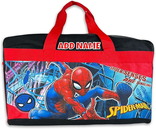 KishKesh Personalized Licensed Kids Duffel Bag – Durable, Customizable Name & Text, Ideal for Travel, School, Gym, Beach, or Overnight – Marvel Spiderman Design, 18" X 10.50" X 9.75"