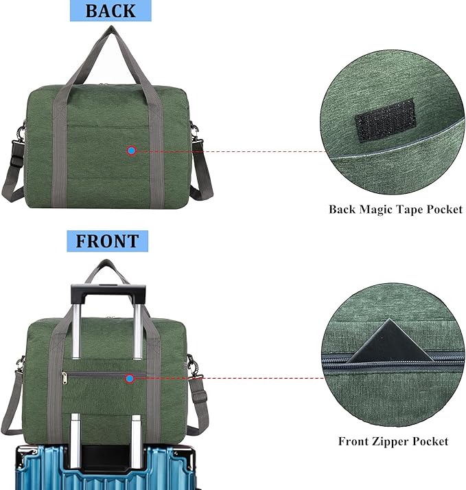 For Spirit Airlines Personal Item Bag 18x14x8 with Wet Pocket Foldable Travel Duffel Bag Underseat Carry on for Men & Women