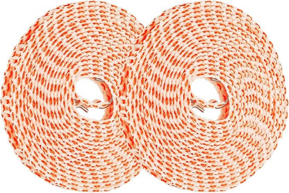 uxcell 2 Pcs Portable Travel Clothesline, 16.4ft Clothes Line Outdoors Travel Hanger Foldable Clothesline Rope with Hooks for Camping Hotel Backyard Home Cruise Ship, Orange