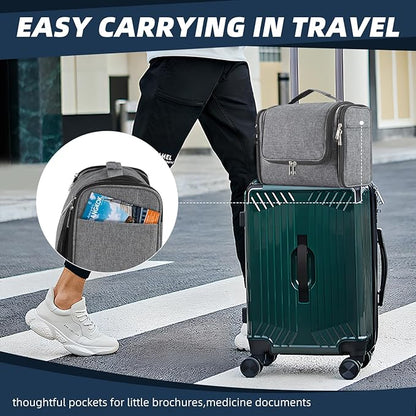 Buruis Large Toiletry Bag for Women and Men, Hanging Travel Bag for Makeup, Cosmetics, Shaving, Toiletries, Water-Resistant Dopp Kit for Gym, Camping, or Daily Use, Oxford Gray