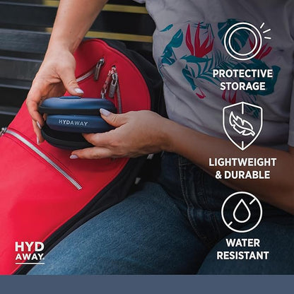 HYDAWAY Travel Case for Collapsible Bottles, Bowls & Cups - Protective Storage with Carabiner Clip - Durable, Water-Resistant, TSA-Friendly