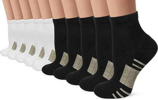Iseasoo Copper Ankle Compression Socks - Low Cut Arch Support Socks for Men & Women, Running, Nurses, Plantar Fasciitis Socks