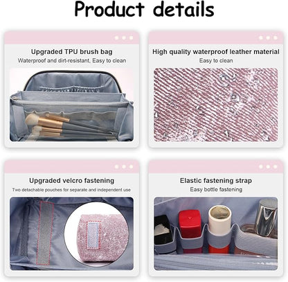 BOYATU Travel Makeup Bag Cosmetic Bags for Women: 3 Sets Large Capacity Make up Bag - Portable Toiletry Bags with Handle for Women(F-2-Purple)