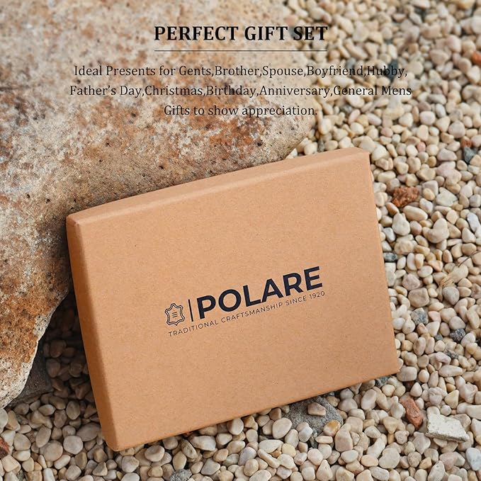 Polare Full Grain Leather Passport Holder RFID Blocking Travel Bifold Wallet Passport Holders 2 Passports (Dark Brown with AirTag Slot)