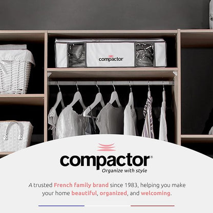 Compactor Vacuum Bags + Semi-Rigid Box, Space Saving Storage Bags, Seal Bags Compression for Comforters and Blankets, Sealer Clothes Storage, Size M, 125L | White