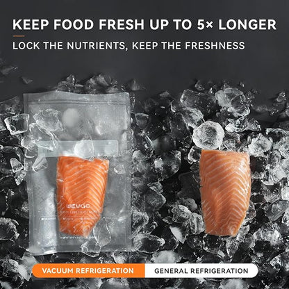 Wevac 8" x 12" Precut Vacuum Sealer Bags, 200 Count, Includes 5 Liquid Block Bags & 5 Bone Guard Pieces, Heavy Duty for Food Storage, Sous Vide & Meal Prep