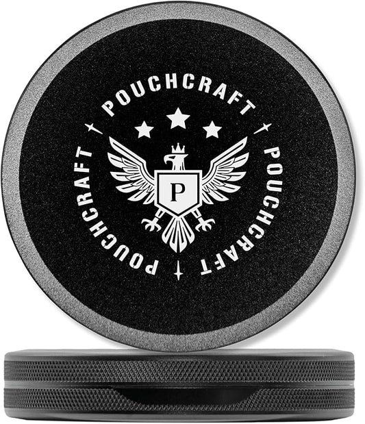 Metal Pouch Can | Metal Container | Slim EDC Pocket Tin | Airtight & Moisture-Resistant | Compact Daily Organizer | Pill Case & Travel Tin | Father’s Day Gift for Dad | (Insignia Ed, Black, Slim)