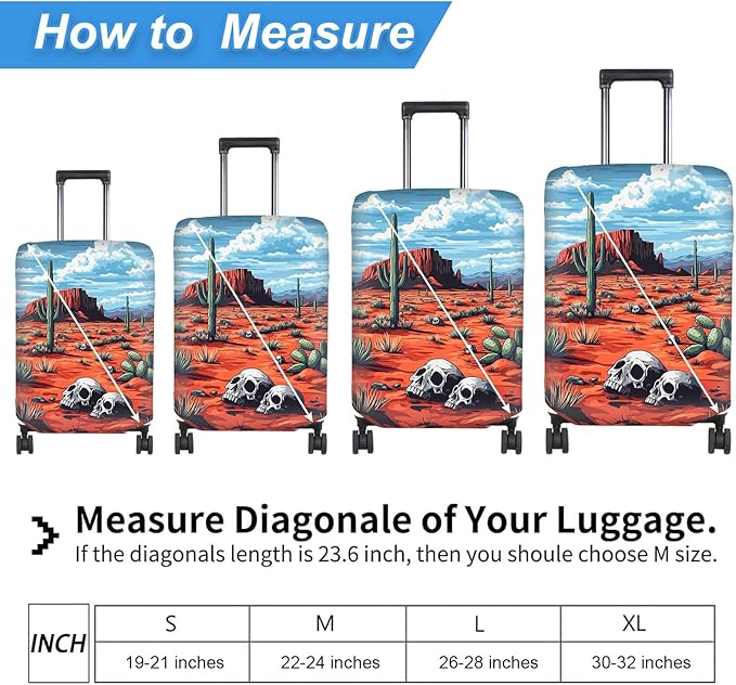 Luggage Cover Protector for 30-32 Inch Suitcases, TSA Approved Elastic Travel Suitcase Covers, Anti-Scratch Washable Luggage Sleeve for Carry On & Checked Bags, Red Desert