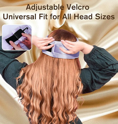 LC-dolida Luxurious Silk Soft Sleep Mask, Sleep Headphones with Bluetooth 5.4 for Side Sleeper, Total Blackout Eye Sleeping Mask for Women and Men, Ideal Gift for Restful Sleep, Travel(Light Purple)