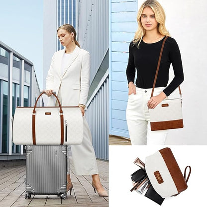 Convertible 2-in-1 Garment Bags for Travel, Carry On Garment Duffle Bag With Shoe Compartment Large Weekender Bag for Women Men Hanging Suitcase Suit Travel Duffel Overnight Bags 4pcs Set