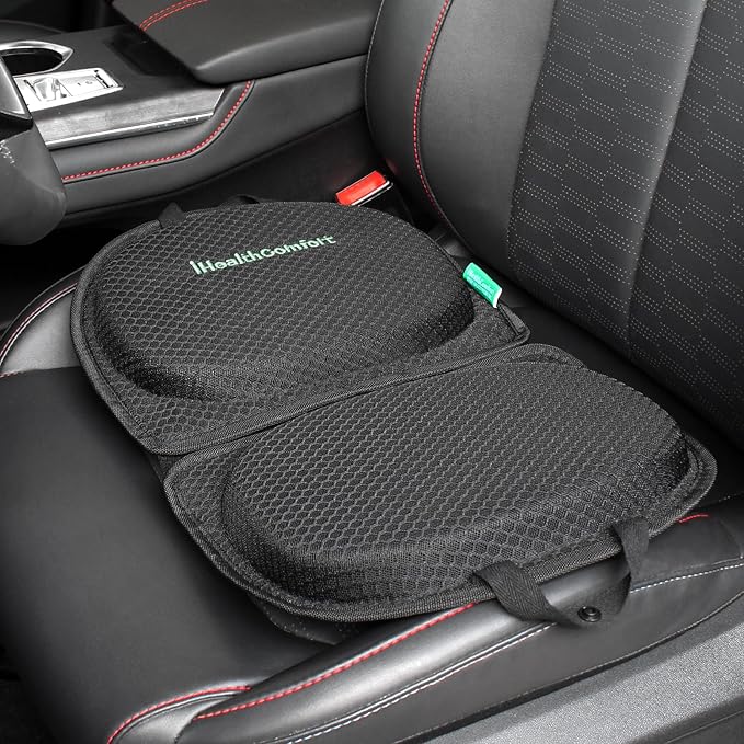Small Travel Seat Cushion,Gel Memory Foam Seat Cushion,Supportive Butt Pillow,Portable and Foldable for Long Sitting Hours on Stadium Airplane Car Seat