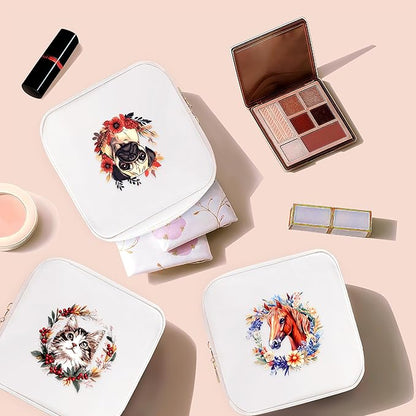 Pug Mini Makeup Bag, Pug Gift For Women Girls, Cute Portable Zipper Pouch Cosmetic Bag For Teen Girls Kids, Small Storage Bag For Sanitary Pad, Period napkin bag!