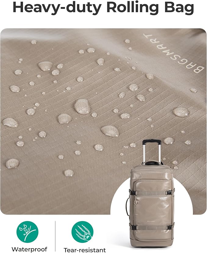 BAGSMART 70L Rolling Duffle Bag with Wheels, Large Travel Duffel Luggage Bag for Men, Water Repellent Heavy Duty for Travel Camp, Olive Green