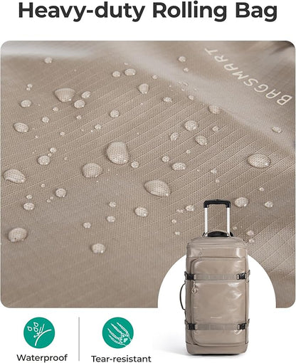 BAGSMART 70L Rolling Duffle Bag with Wheels, Large Travel Duffel Luggage Bag for Men, Water Repellent Heavy Duty for Travel Camp, Olive Green