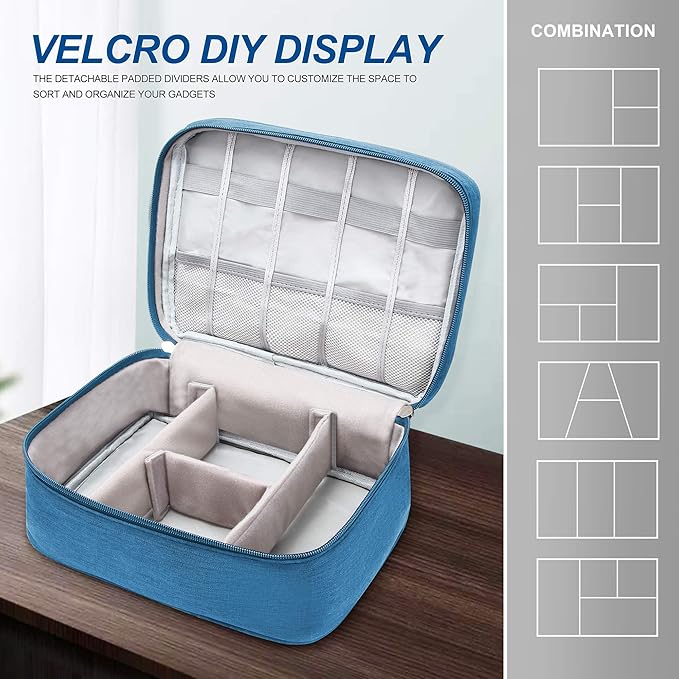 SELLYFELLY Electronics Organizer Travel Universal Cable Organizer Bag Waterproof Electronics Accessories Storage Cases for Cable, Charger, Phone, USB, SD Card, Hard Drives, Power Bank, Cords